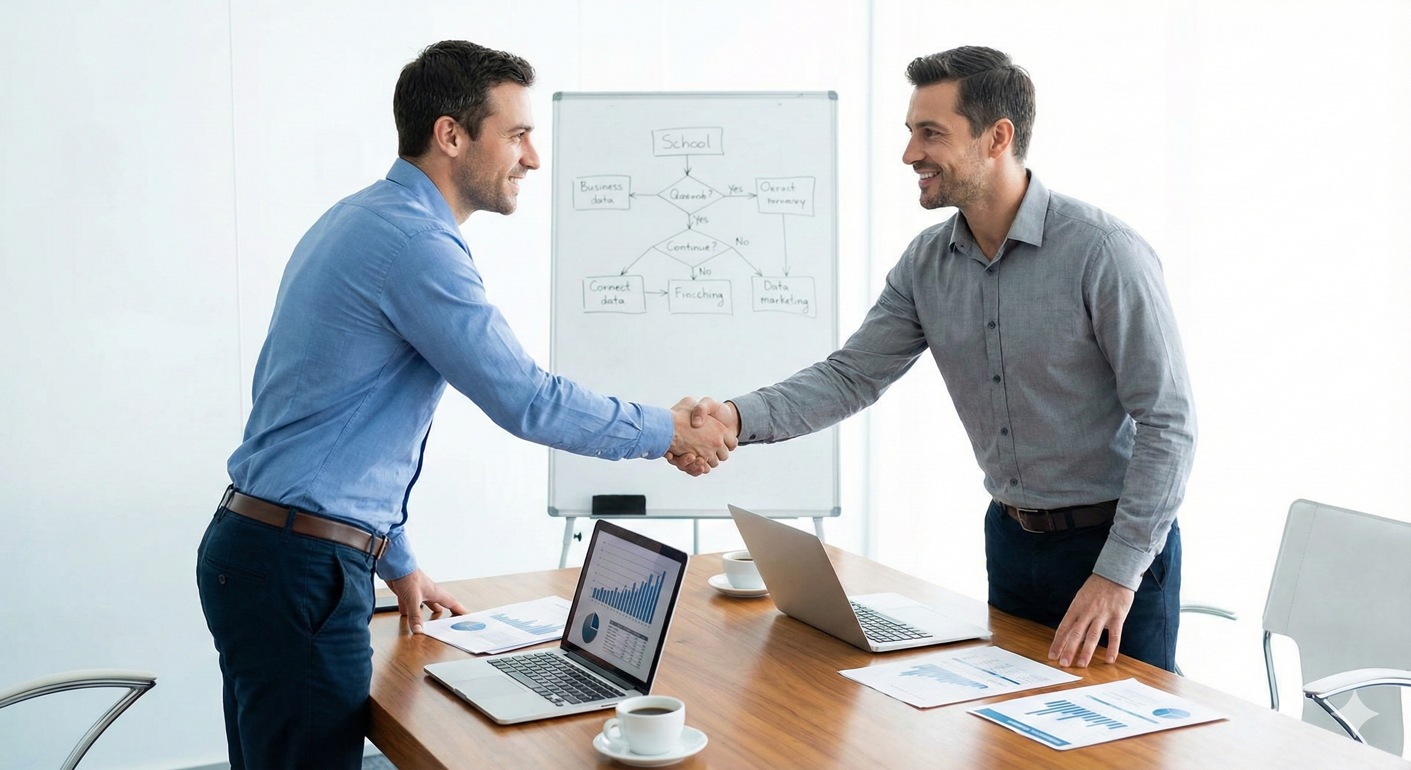 Professional partnership in a modern factory setting